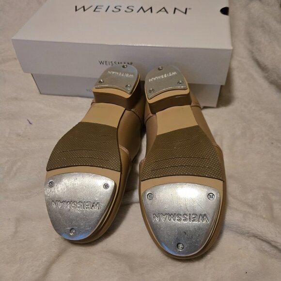 New In Orginal Box Weissmans W1500 Stretch Tan Slip On Tap Shoes SZ5AM - Picture 4 of 4